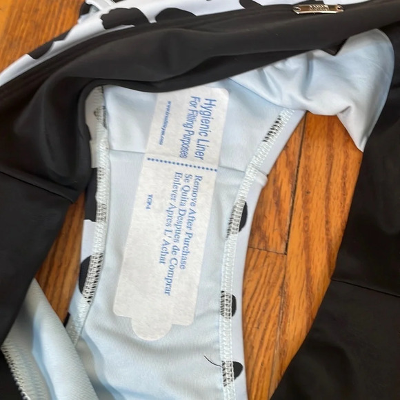 DKNY Printed High Rise Bikini Bottom Swimsuit Leopard Blue Black size L NWT - Picture 4 of 7